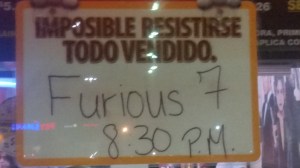 Un letrero del Cine Rio Hondo 2 en la cuidad de Bayamón Puerto Rico a dos días del estreno de Furious 7 (Rápidos y Furiosos 7)   (Foto:  Archivo/SoundCinemas/Gabriel Rodríguez Acevedo)