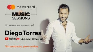 Anunco Diego Torres como parte de los conciertos virtuales de Priceless.com de Mastercard