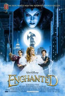 Cartel promocional (poster) de la película de 2007 ENCHANTED (Encantada)