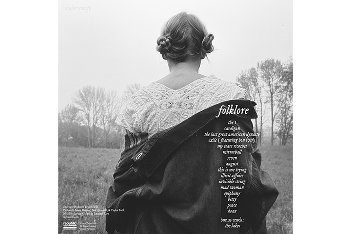Contra-portada (backcover) del disco de Taylor Swift FOLKLORE