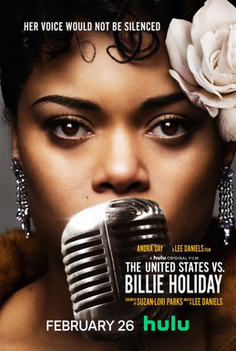 Poster (Cartel promocional) de película biográfica estadounidense de 2021 sobre la cantante Billie Holiday 